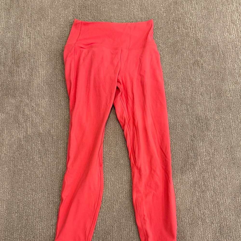 lululemon athletica Bright Coral Leggings size 6 26” long